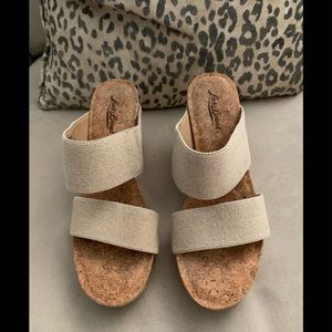 Lucky brand Miller 2 platform wedge sandal - natural